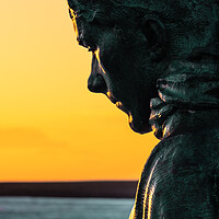 Buy canvas prints of Golden Sunrise over the Minesweeper Statue by DAVID FRANCIS