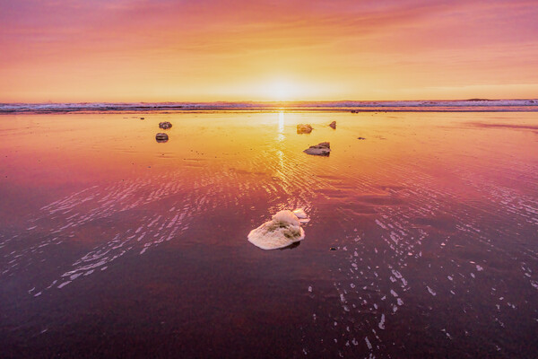 Glorious Sea foam sunrise on Montrose Beach in Sco Picture Board by DAVID FRANCIS