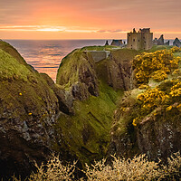 Buy canvas prints of Sunrise at Dunnottar Castle Stonehaven by DAVID FRANCIS