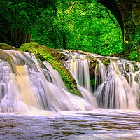 Buy canvas prints of Wonderful Arbirlot Waterfall After the Rain Panorama by DAVID FRANCIS