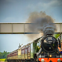 Buy canvas prints of The Flying Scotsman - 60103 passing through Laurencekirk Station  by DAVID FRANCIS