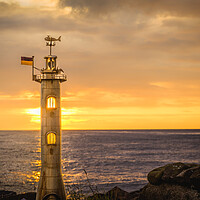 Buy canvas prints of Lighthouse Sculpture in Stonehaven Scotland by DAVID FRANCIS