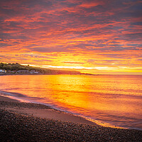 Buy canvas prints of Colourful Sunrise over Stonehaven Bay in Scotland by DAVID FRANCIS