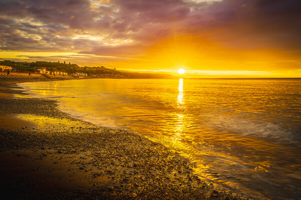 Sunrise over Stonehaven Bay in Scotland Picture Board by DAVID FRANCIS