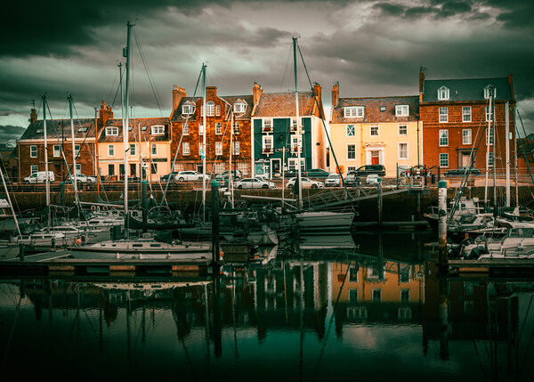 Colourful Houses at Arbroath Harbour Picture Board by DAVID FRANCIS