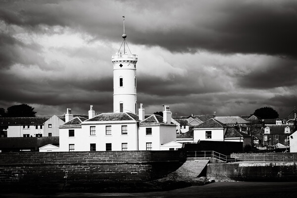 The Spectacular Signal Tower in Arbroath Mono Picture Board by DAVID FRANCIS
