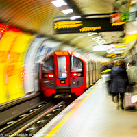 Buy canvas prints of London underground tube train UK by Rose Sicily