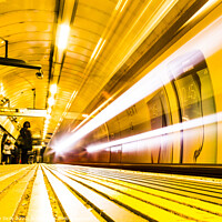 Buy canvas prints of London underground tube train UK by Rose Sicily