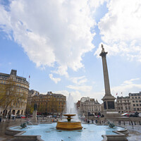 Buy canvas prints of Trafalgar Square showing Nelson's Column and fountains, in Charing Cross, London by Rose Sicily