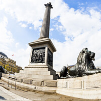 Buy canvas prints of Trafalgar Square showing Nelson's Column, Lions and fountains, in Charing Cross, London by Rose Sicily