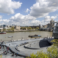 Buy canvas prints of View of London City Hall, The Thames, The Tower of London and Tower Bridge from the South bank. by Rose Sicily