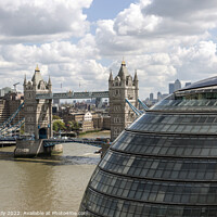 Buy canvas prints of View of London City Hall, The River Thames and Tower Bridge from the South bank. by Rose Sicily