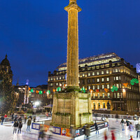 Buy canvas prints of Ice skating at the Christmas funfair George Square Glasgow Scotland UK by Rose Sicily