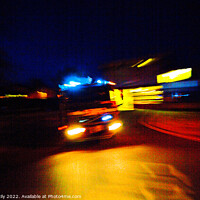 Buy canvas prints of Fire engine leaving fire station on an emergency call by Rose Sicily