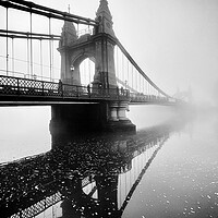 Buy canvas prints of Morning mist on the River Thames at Hammersmith Br by Andy laurence