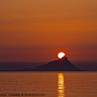 Buy canvas prints of Sun rising over St.Michaels Mount Cornwall. by Anthony miners