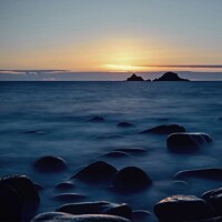Buy canvas prints of Sunset at Porth Nanven Cornwall  by Anthony miners