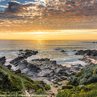 Buy canvas prints of A beautiful colourful sunset over Little Fistral o by Gordon Scammell