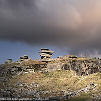 Buy canvas prints of The Cheesewring and other rock stacks on the summi by Gordon Scammell