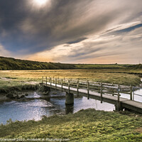 Buy canvas prints of Early evening sunlight over the Gannel in Newquay, by Gordon Scammell