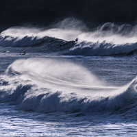 Buy canvas prints of Wild waves in Fistral Bay in Newquay, Cornwall. by Gordon Scammell