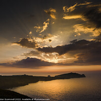Buy canvas prints of A dramatic sunset over Towan Head in Newquay by Gordon Scammell