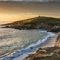 Buy canvas prints of Golden sunset over Towan Head in Newquay, Cornwall by Gordon Scammell