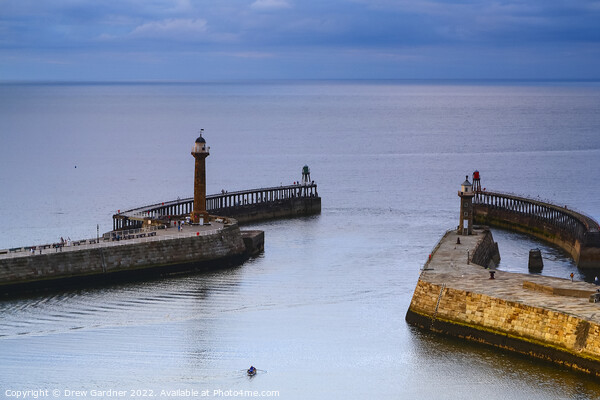 Whitby Piers  Picture Board by Drew Gardner