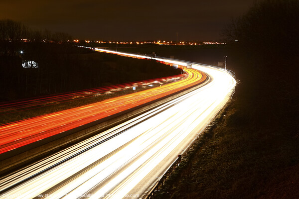 Motorway Traffic Light Trails Picture Board by Drew Gardner