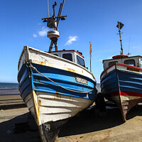 Buy canvas prints of Filey cobles by Drew Gardner