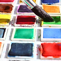Buy canvas prints of Watercolour Paints by Drew Gardner