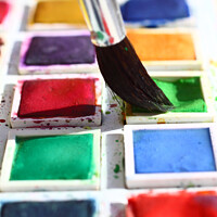 Buy canvas prints of Watercolour Paints by Drew Gardner