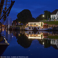 Buy canvas prints of Home port (Heimathafen) during blue hour by Andreas Himmler