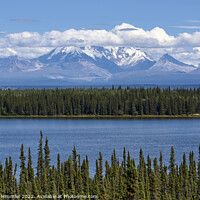 Buy canvas prints of Willow Lake in front of Wrangell Mountains by Andreas Himmler