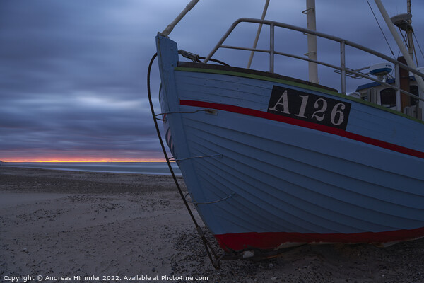 Fishing boat and the last light of the day Picture Board by Andreas Himmler
