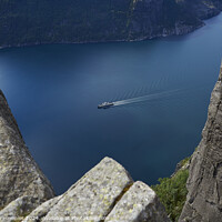 Buy canvas prints of View From Preikestolen to the Ferry in the Lysefjord by Andreas Himmler
