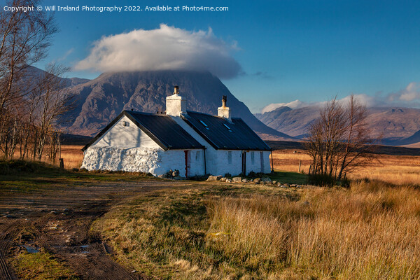 Blackrock Cottage in Glencoe with Buachaille Etive Mor in the background. Picture Board by Will Ireland Photography
