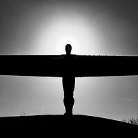 Buy canvas prints of Angel of the North - Gateshead in Mono by Will Ireland Photography