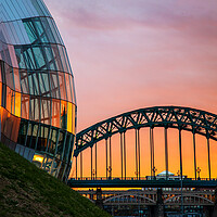 Buy canvas prints of Majestic Sunset over Sage Gateshead and Tyne Bridg by Will Ireland Photography