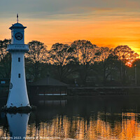 Buy canvas prints of Roath Park Clock Tower Sunset by nic 744