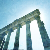 Buy canvas prints of Columns under a blue sky. Roma by Bernard Jaubert