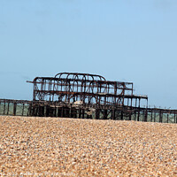 Buy canvas prints of Brighton's Historic West Pier Silhouette by Carnegie 42