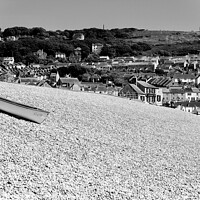 Buy canvas prints of Enigmatic Chesil Beach Panorama by Carnegie 42