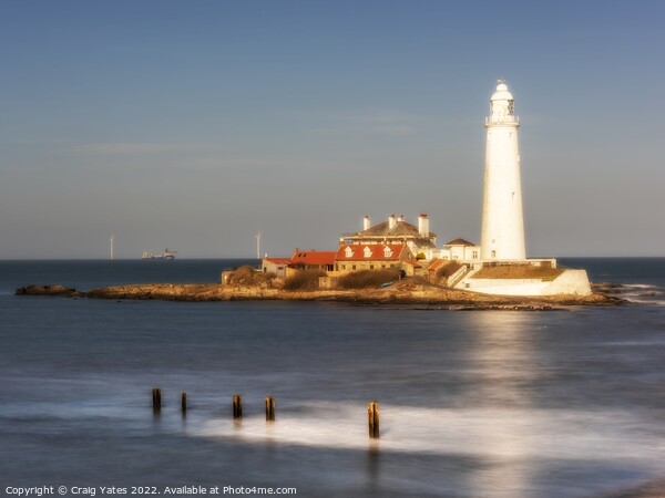 St Mary's Lighthouse Northumberland Picture Board by Craig Yates