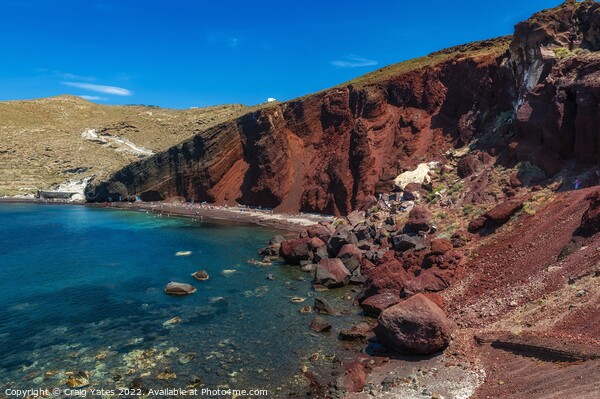 Red Beach Santorini Greece. Picture Board by Craig Yates