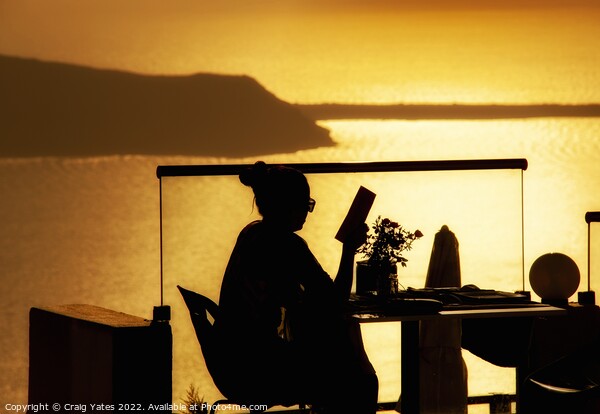 Santorini Sunset Table For One. Picture Board by Craig Yates