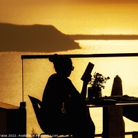 Buy canvas prints of Santorini Sunset Table For One. by Craig Yates