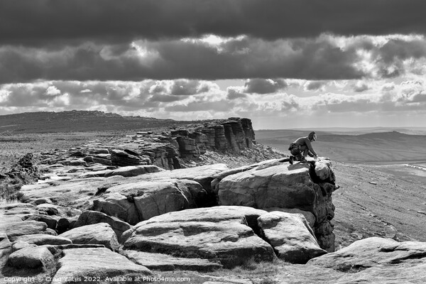 Stanage Edge Rock Climber Picture Board by Craig Yates