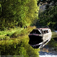 Buy canvas prints of Birdswood Canal Boat Cromford Canal Derbyshire by Craig Yates