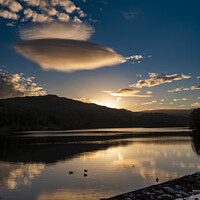 Buy canvas prints of Lenticular Cloud Sunset Grasmere Lake District by Craig Yates